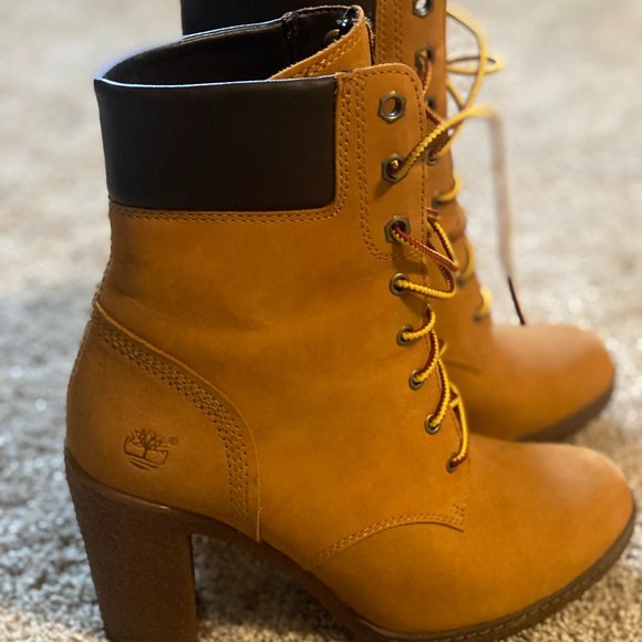 timberland chunky heel boots
